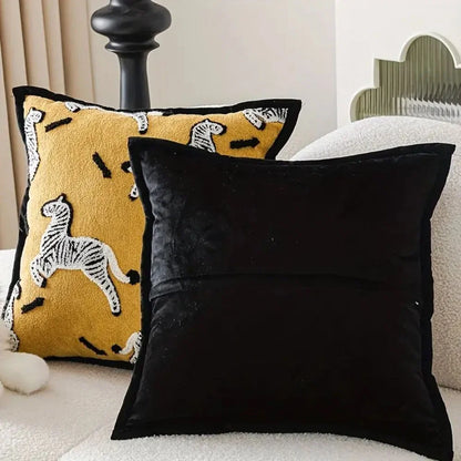 Cushion Cover Chenille Geometric Embroidery & Zip Closure
