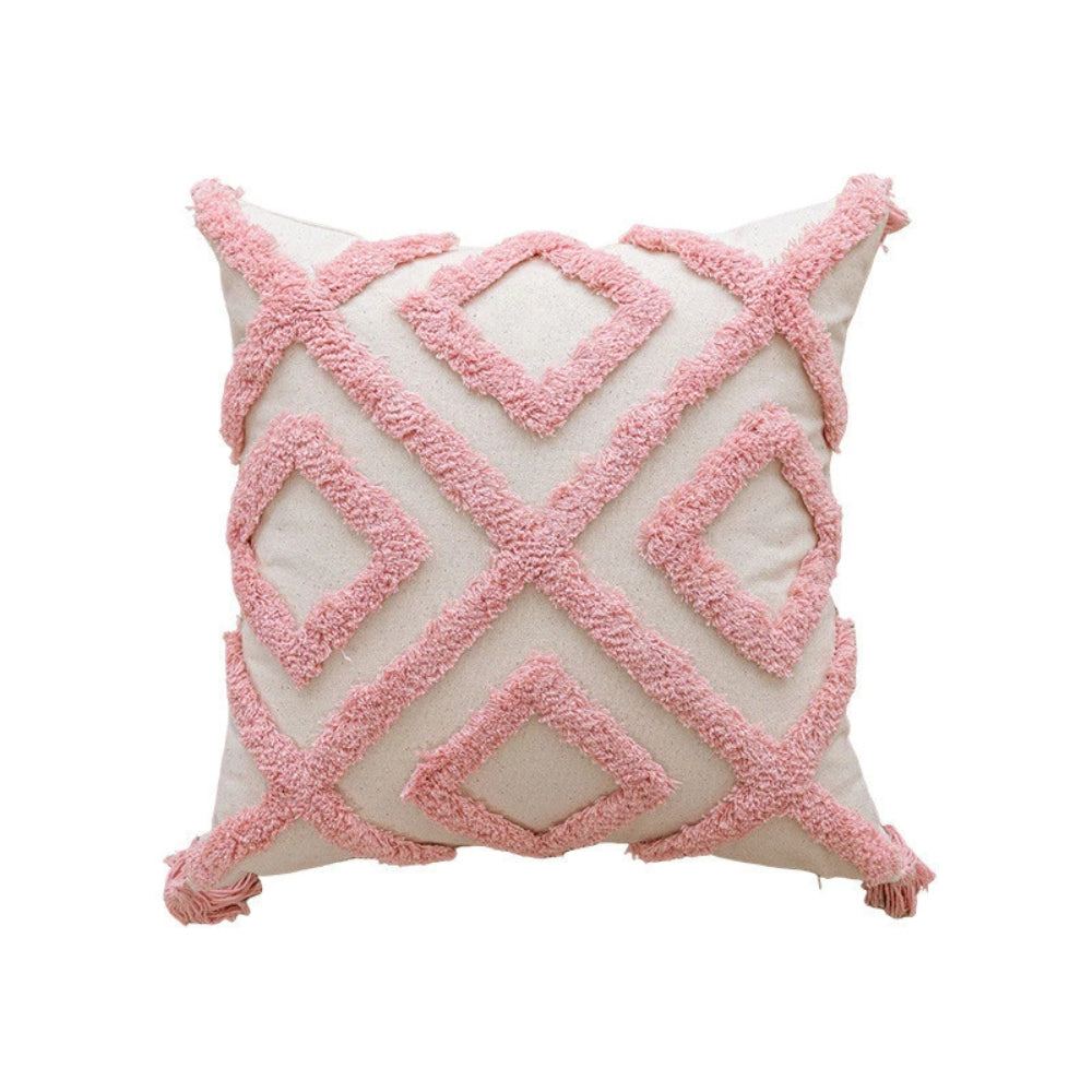 Cushion Cover Chenille Reversible Tassel Trim 18x18