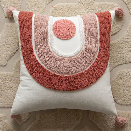 Cushion Cover Chenille Reversible Tassel Trim 18x18