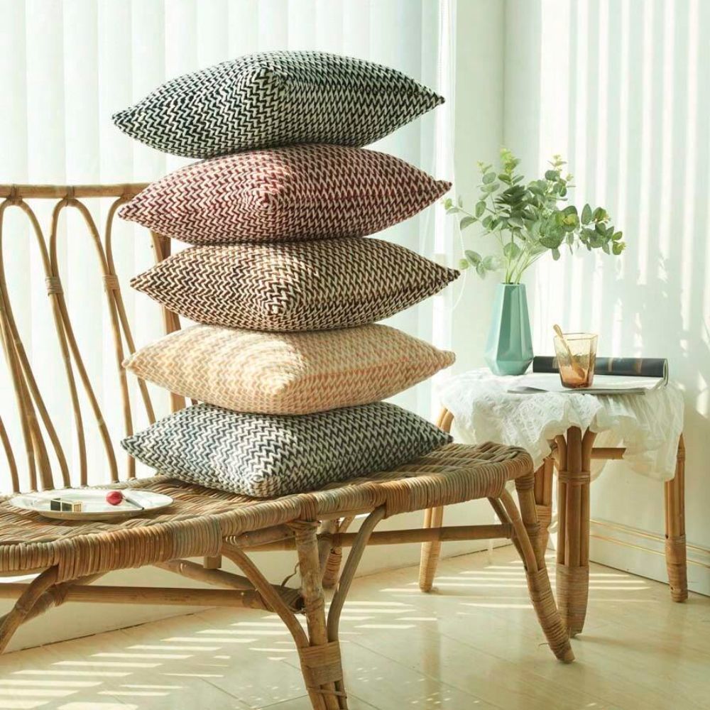 Cushion Cover Chevron Microfiber Machine Washable