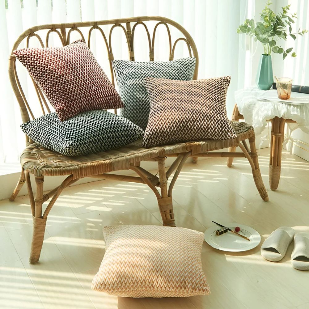 Cushion Cover Chevron Microfiber Machine Washable