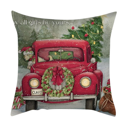 Cushion Cover Christmas Cardinal Print Polyester Linen & Hidden Zipper