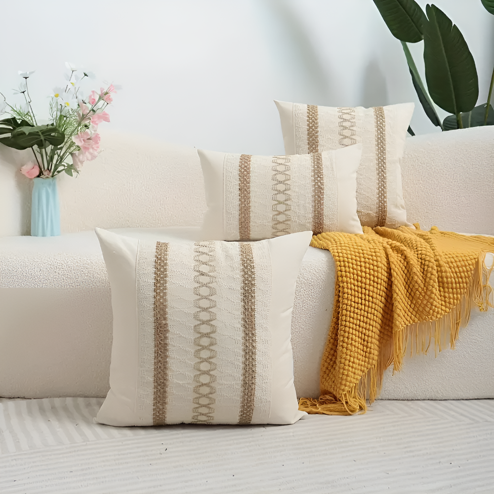 Cushion Cover Cotton & Linen Hidden Zipper Machine Washable
