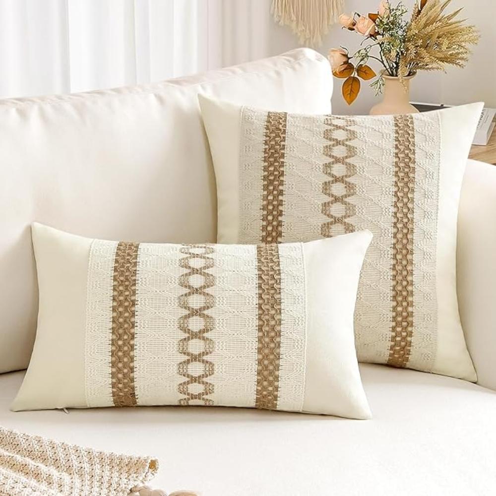 Cushion Cover Cotton & Linen Hidden Zipper Machine Washable