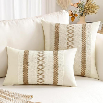 Cushion Cover Cotton & Linen Hidden Zipper Machine Washable