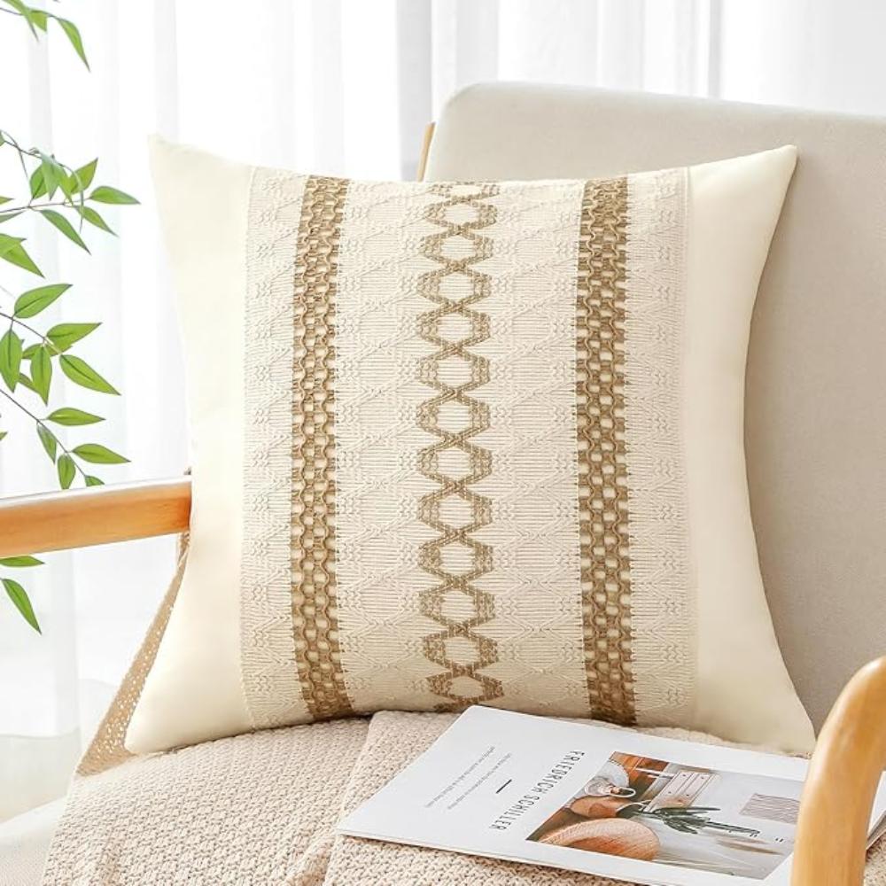 Cushion Cover Cotton & Linen Hidden Zipper Machine Washable
