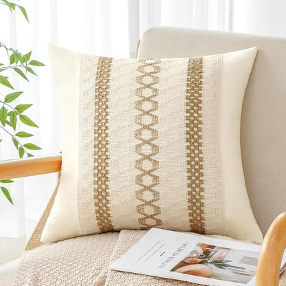 Cushion Cover Cotton & Linen Hidden Zipper Machine Washable