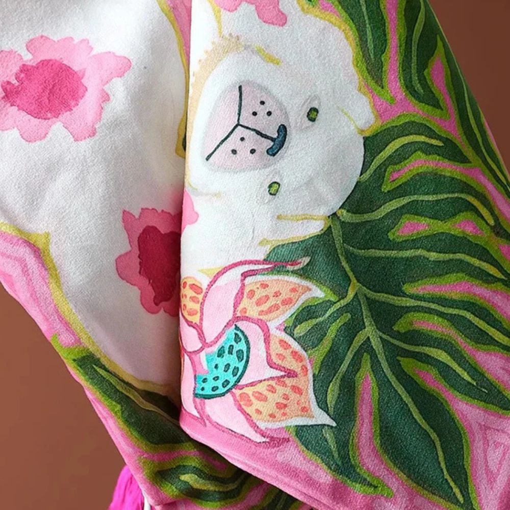 Cushion Cover Dog Print Microfiber Blend Tassels