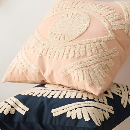Cushion Cover Embroidered Boho Cotton Canvas 18 Inch