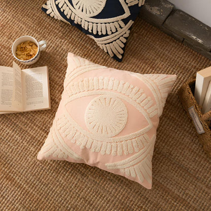 Cushion Cover Embroidered Boho Cotton Canvas 18 Inch