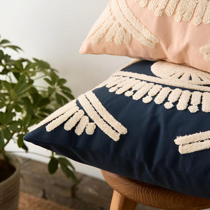 Cushion Cover Embroidered Boho Cotton Canvas 18 Inch