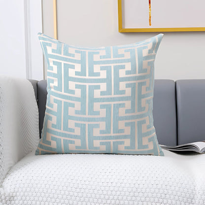 Cushion Cover Embroidered Chenille Cotton Blend Machine Washable