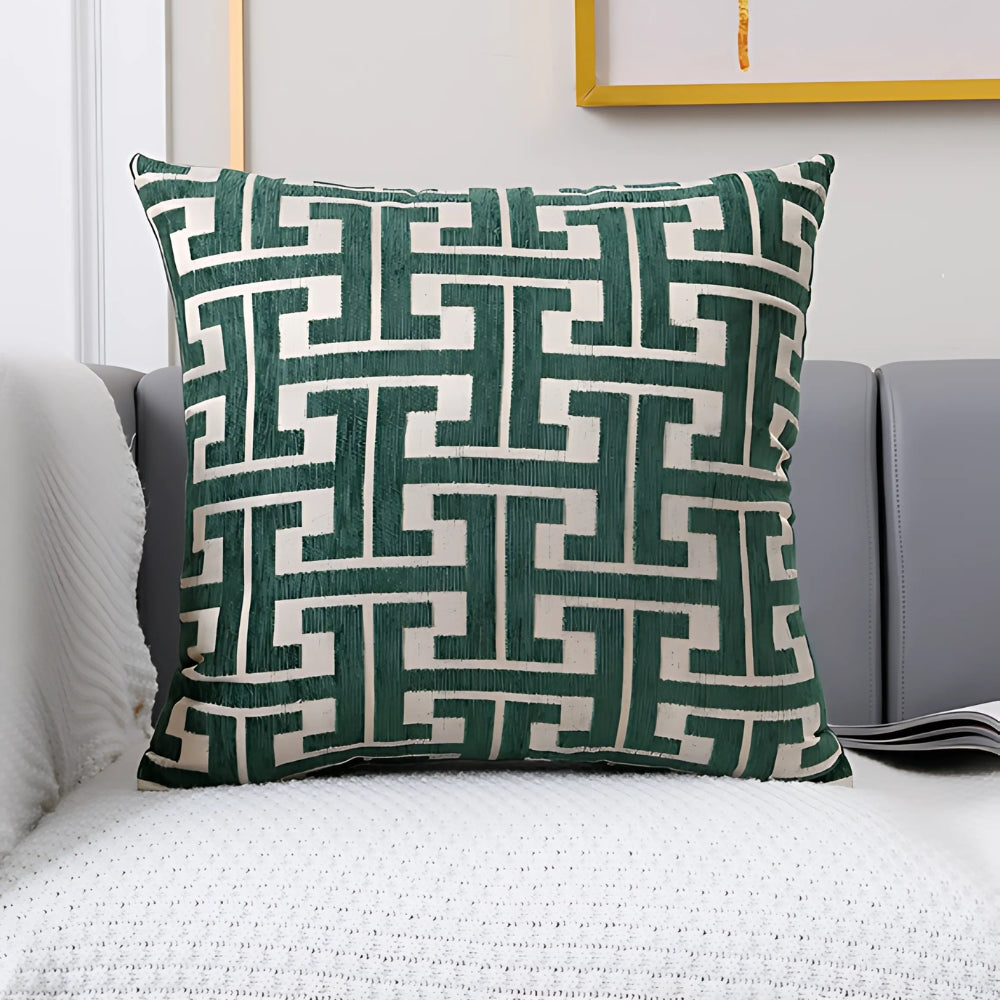 Cushion Cover Embroidered Chenille Cotton Blend Machine Washable