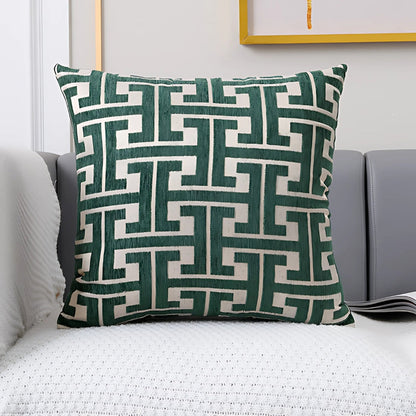 Cushion Cover Embroidered Chenille Cotton Blend Machine Washable