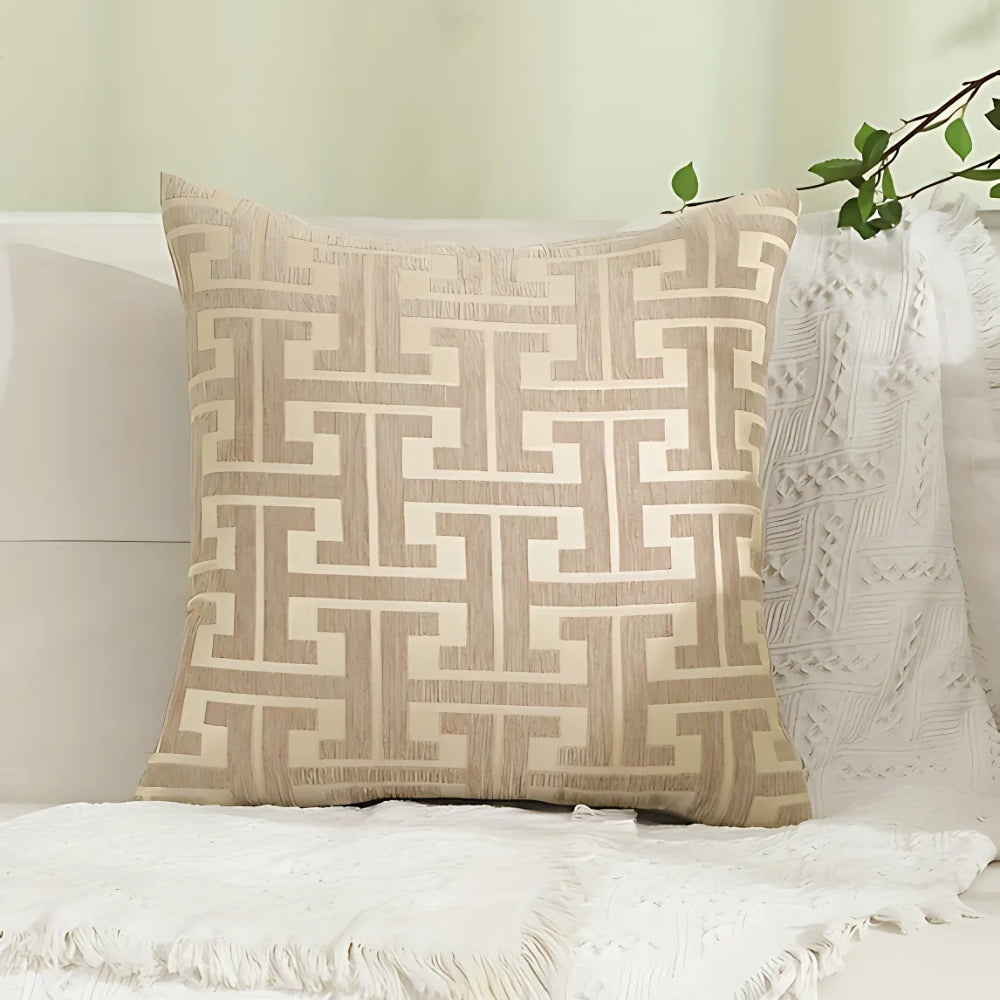 Cushion Cover Embroidered Chenille Cotton Blend Machine Washable