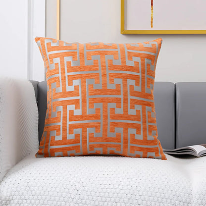 Cushion Cover Embroidered Chenille Cotton Blend Machine Washable