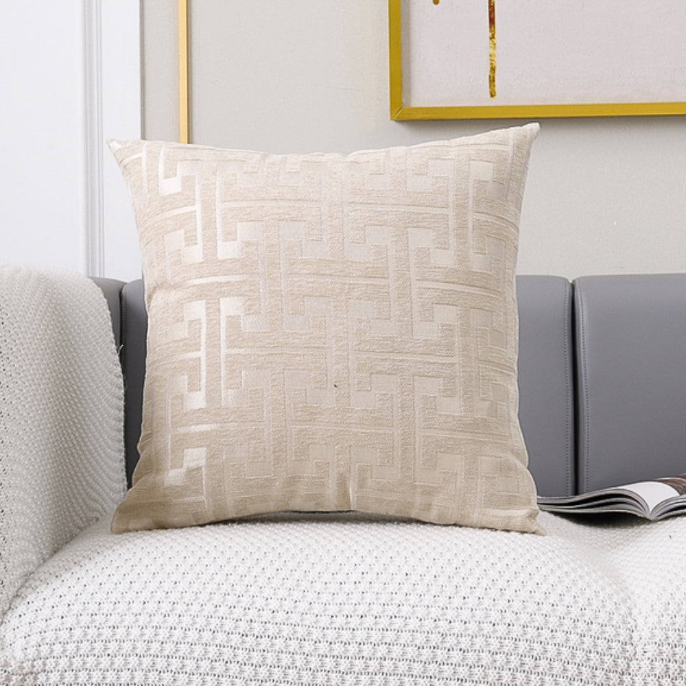 Cushion Cover Embroidered Chenille Cotton Blend Machine Washable