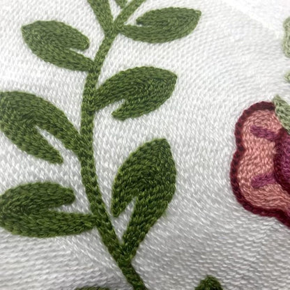 Cushion Cover Embroidered Floral Microfiber 18 Inch Machine Washable