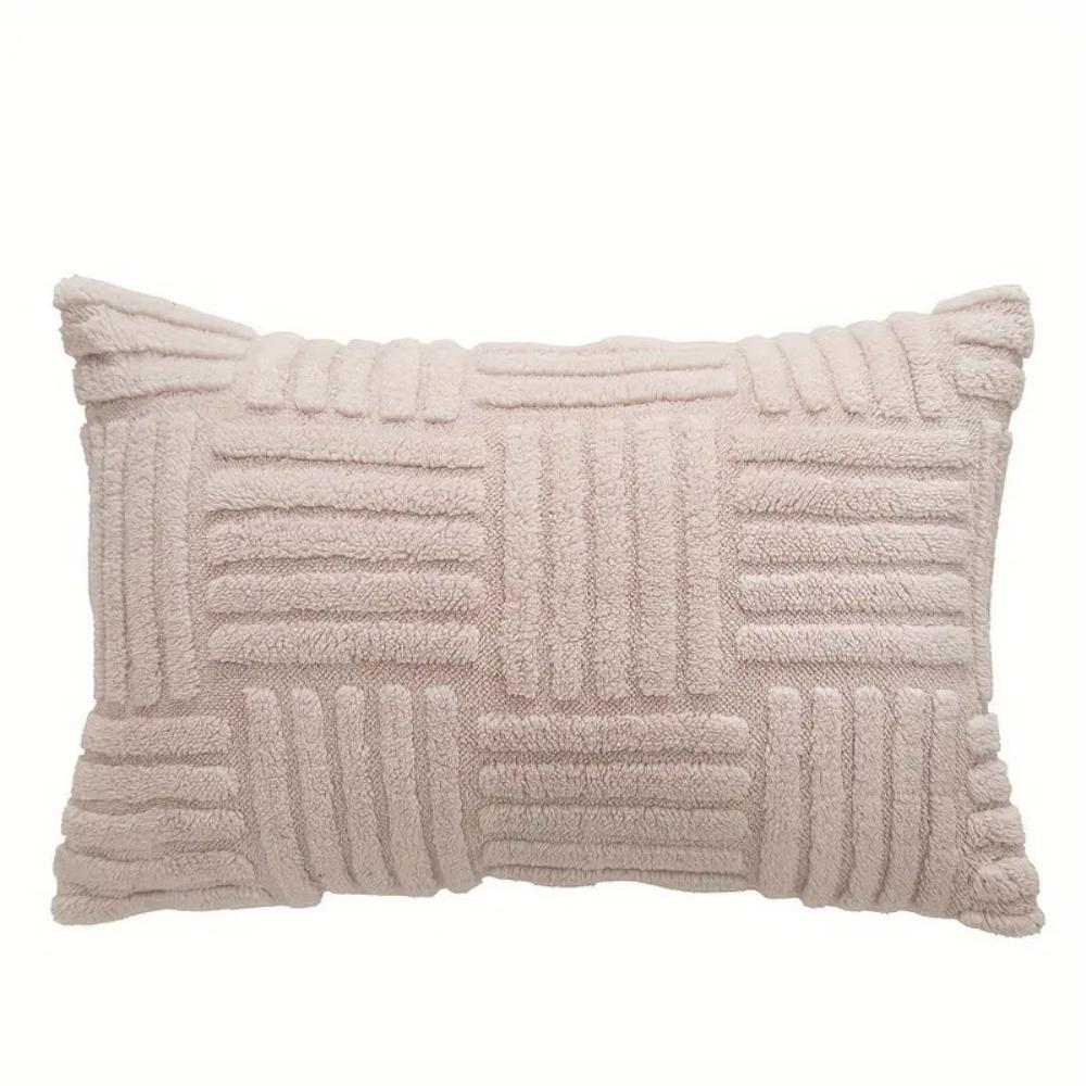 Cushion Cover Faux Fur Chunky Stripes & Velvet Back