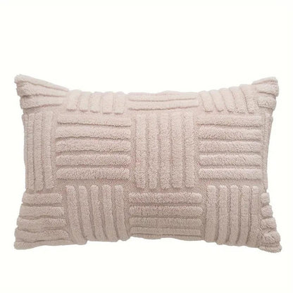 Cushion Cover Faux Fur Chunky Stripes & Velvet Back