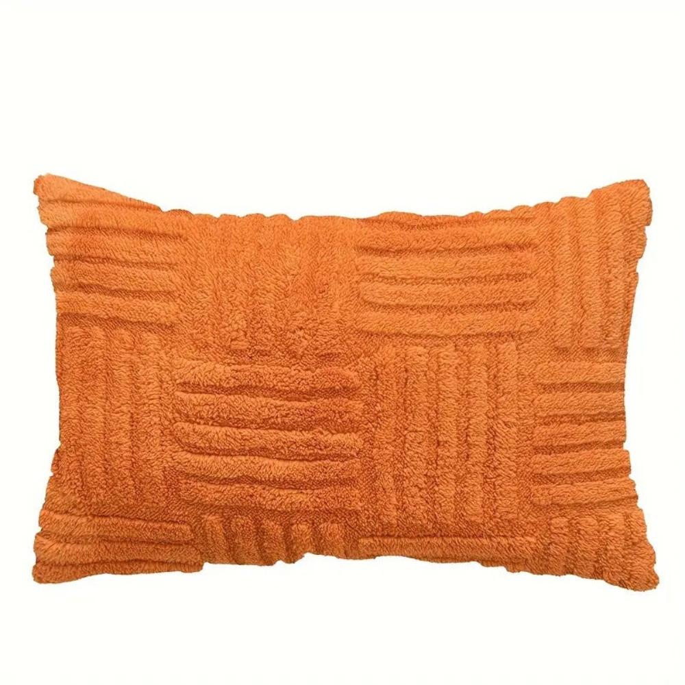 Cushion Cover Faux Fur Chunky Stripes & Velvet Back