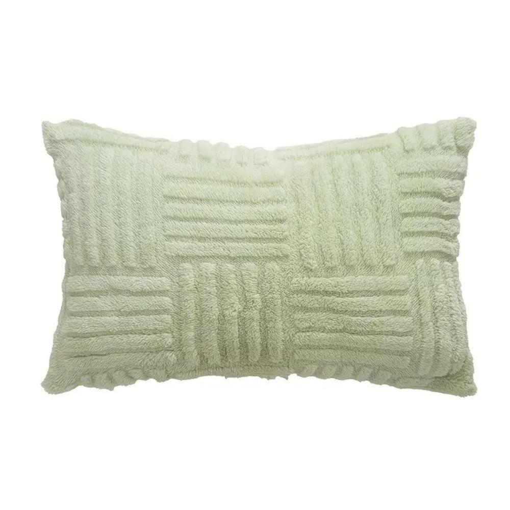 Cushion Cover Faux Fur Chunky Stripes & Velvet Back