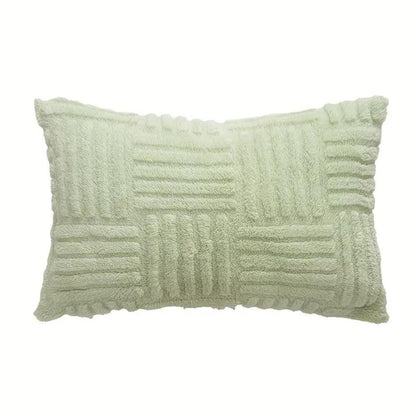 Cushion Cover Faux Fur Chunky Stripes & Velvet Back