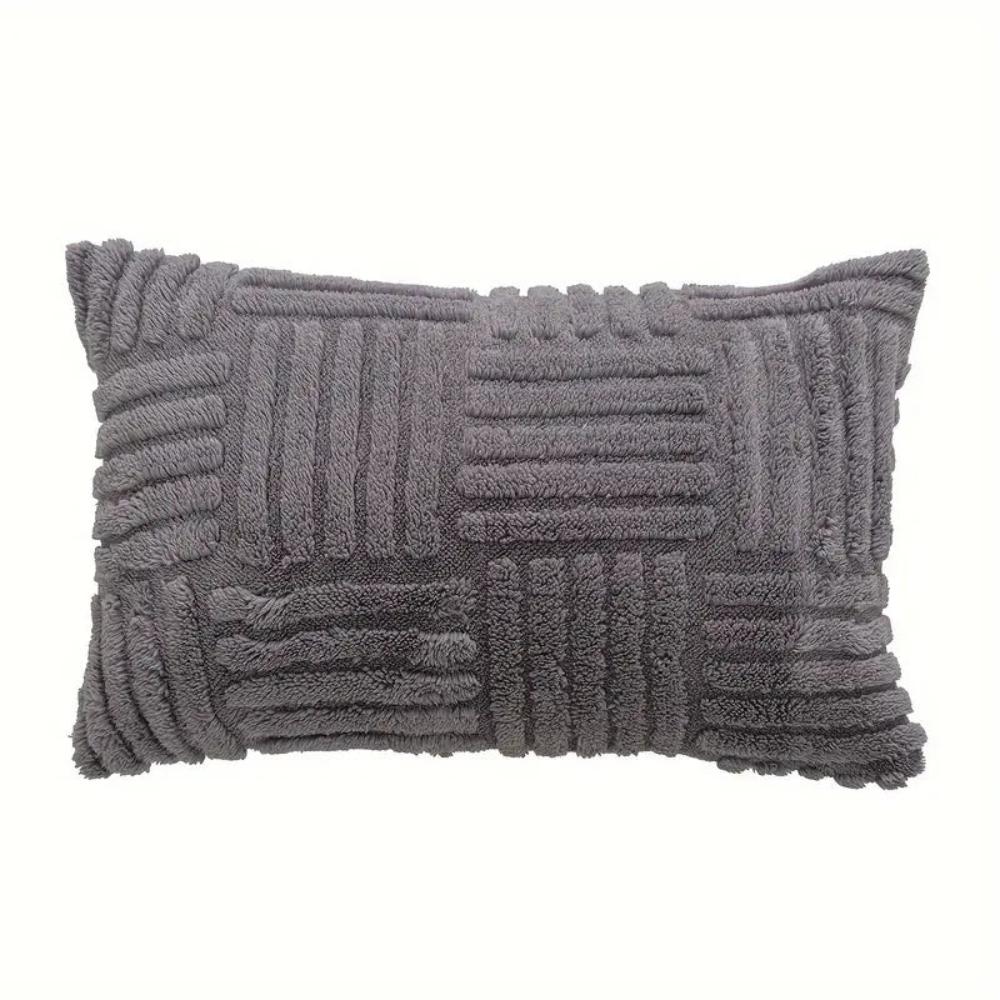 Cushion Cover Faux Fur Chunky Stripes & Velvet Back