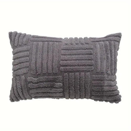 Cushion Cover Faux Fur Chunky Stripes & Velvet Back