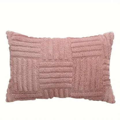 Cushion Cover Faux Fur Chunky Stripes & Velvet Back