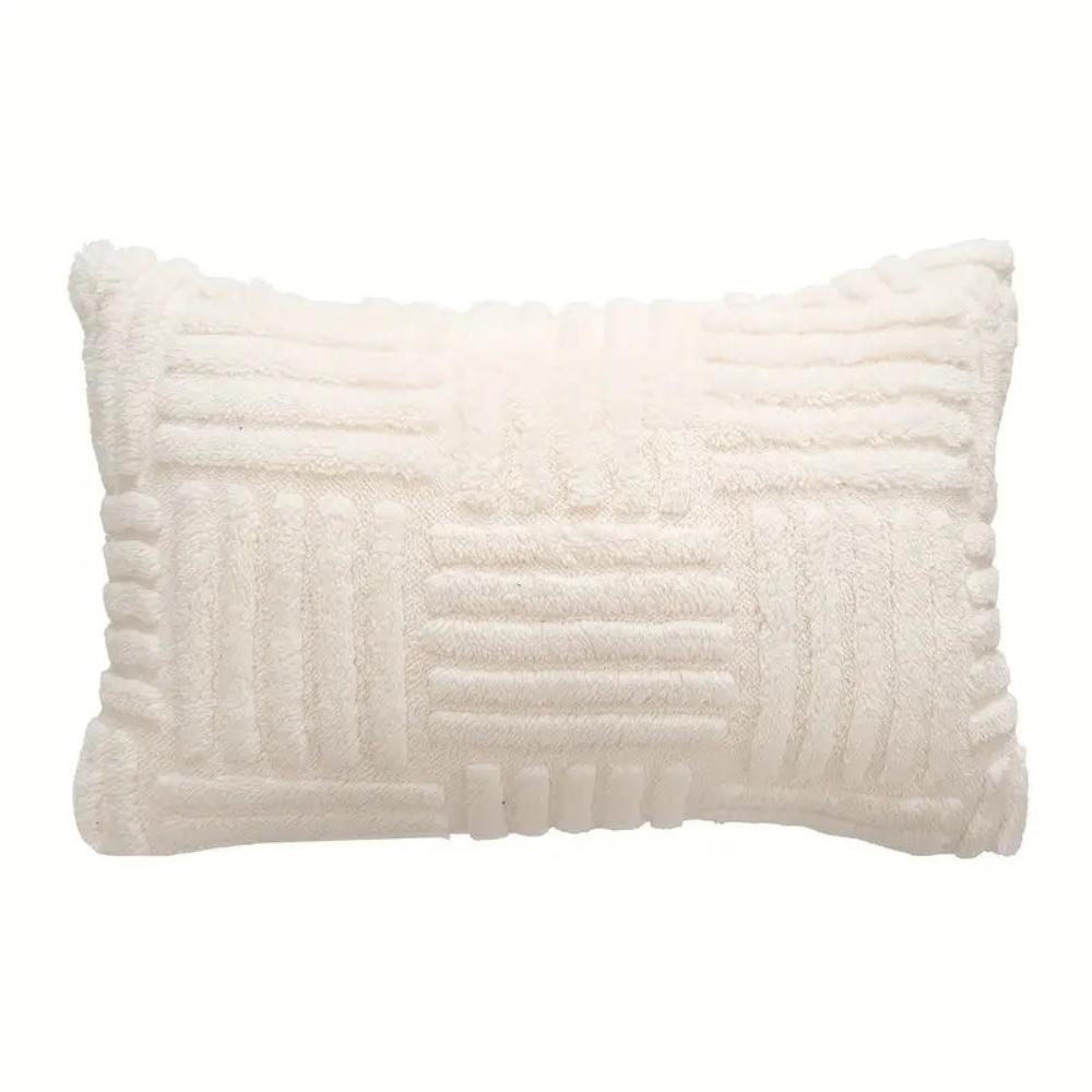 Cushion Cover Faux Fur Chunky Stripes & Velvet Back