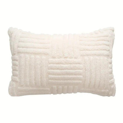 Cushion Cover Faux Fur Chunky Stripes & Velvet Back