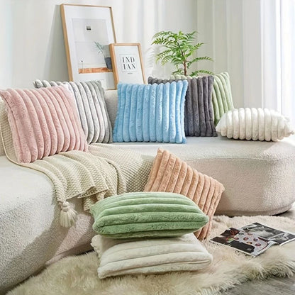 Cushion Cover Faux Fur Plush 18x18 Machine-Washable