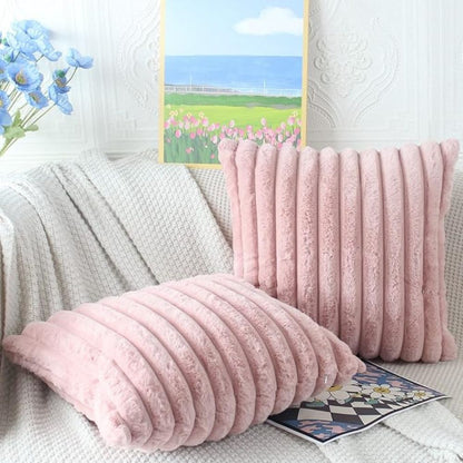 Cushion Cover Faux Fur Plush 18x18 Machine-Washable