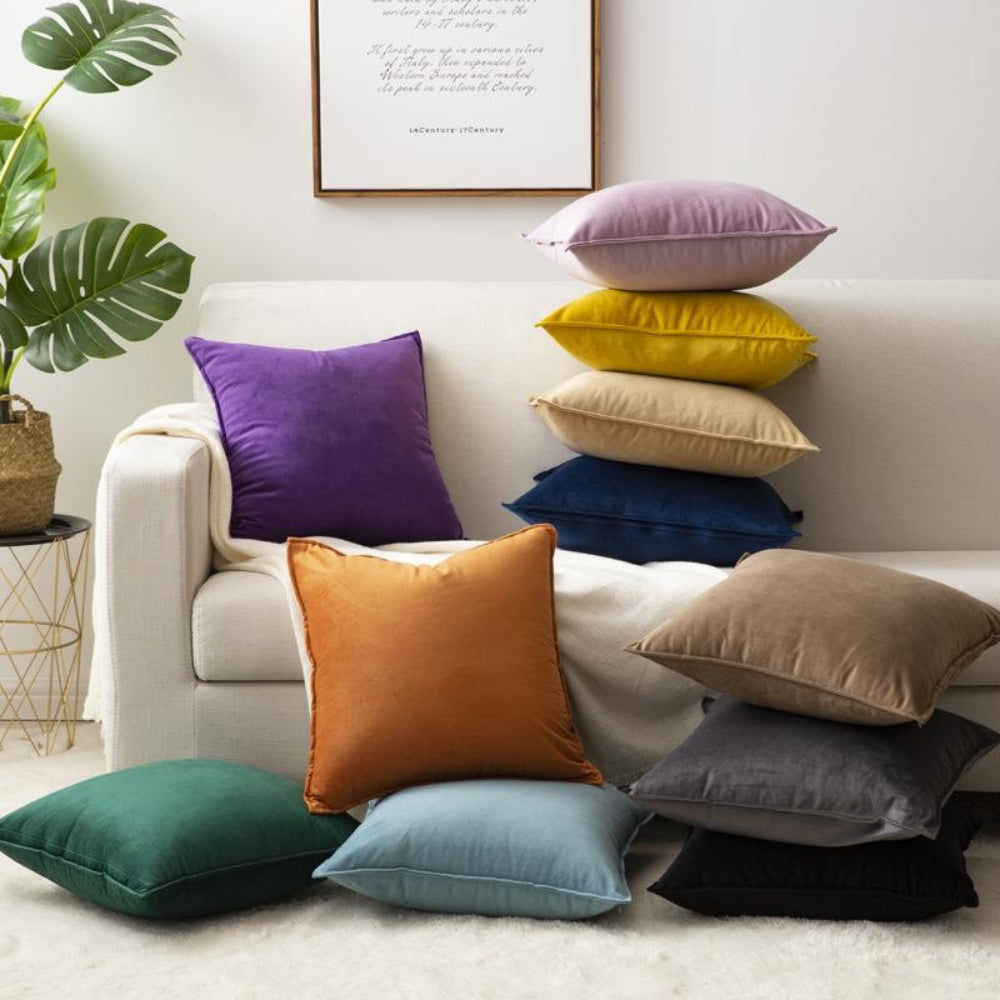 Cushion Cover Faux Leather Moiré Zipper 18 Inch Square