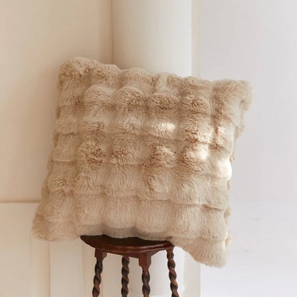 Cushion Cover Faux Rabbit Fur Cotton Blend 20x20