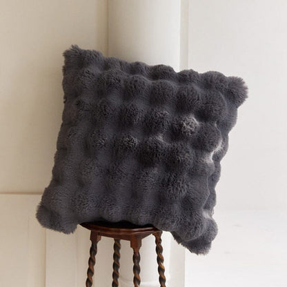 Cushion Cover Faux Rabbit Fur Cotton Blend 20x20