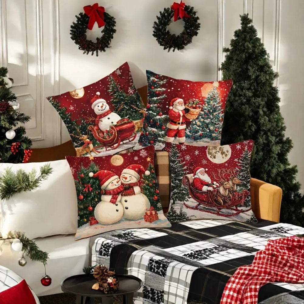 Cushion Cover Festive Prints Cotton Blend Machine Washable