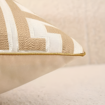 Cushion Cover Geometric Jacquard Chenille & Velvet Machine Washable