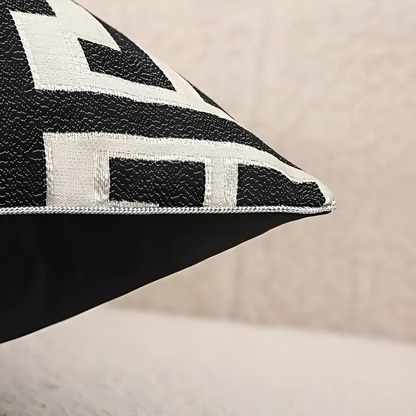 Cushion Cover Geometric Jacquard Chenille & Velvet Machine Washable