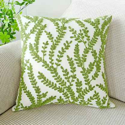 Cushion Cover Leaf Print Microfiber Blend Machine Washable