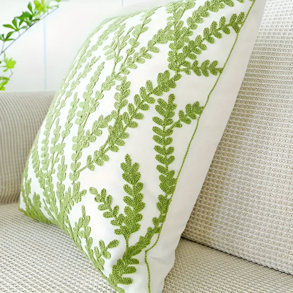 Cushion Cover Leaf Print Microfiber Blend Machine Washable