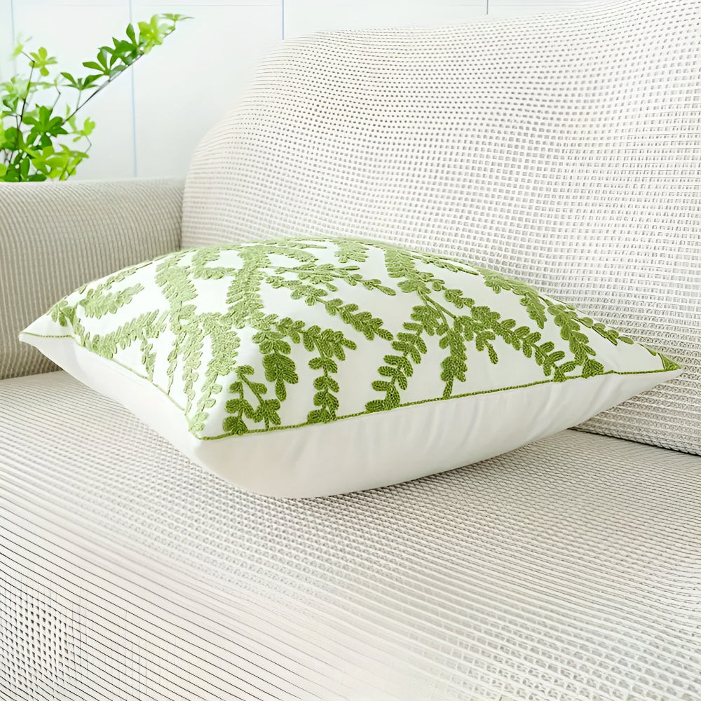 Cushion Cover Leaf Print Microfiber Blend Machine Washable