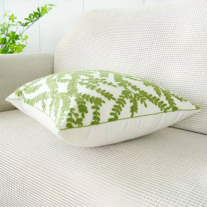 Cushion Cover Leaf Print Microfiber Blend Machine Washable