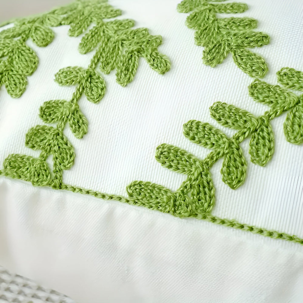 Cushion Cover Leaf Print Microfiber Blend Machine Washable