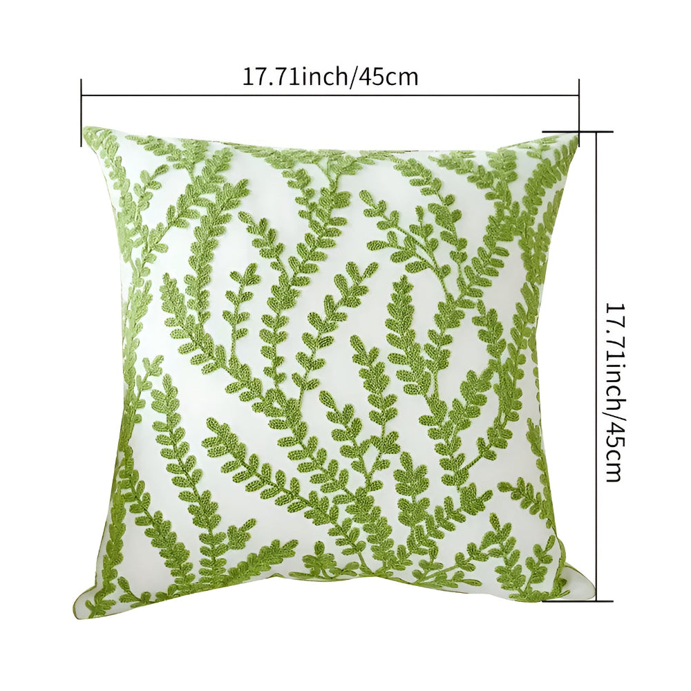Cushion Cover Leaf Print Microfiber Blend Machine Washable