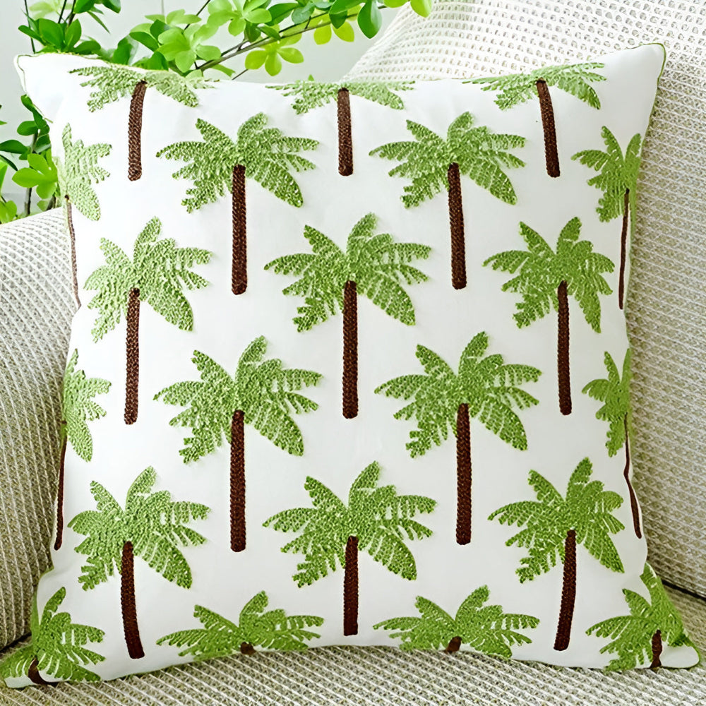 Cushion Cover Leaf Print Microfiber Blend Machine Washable