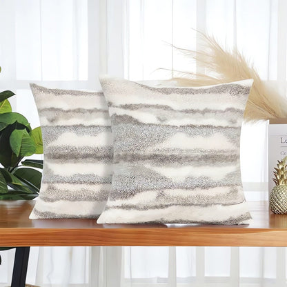 Cushion Cover Marble-Inspired Double-Sided Microfiber Zipper Closure