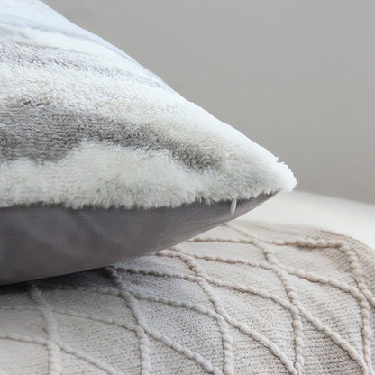 Cushion Cover Marble-Inspired Double-Sided Microfiber Zipper Closure