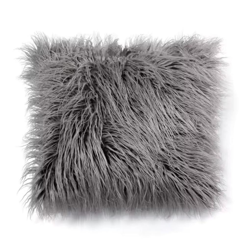 Cushion Cover Plush Faux Fur Cotton Backing